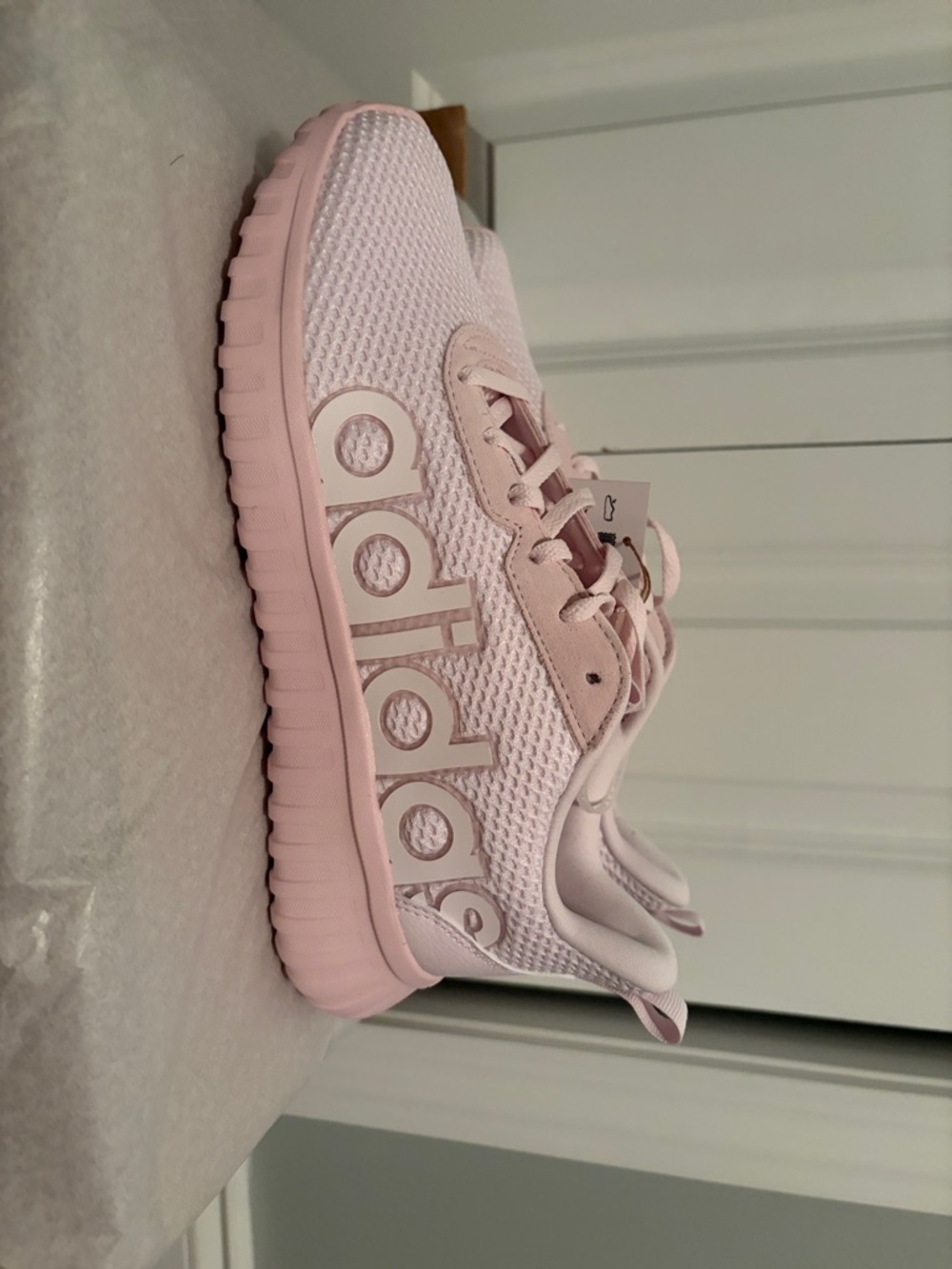 adidas Kids Pale Pink Mesh Lace-Up Sneaker